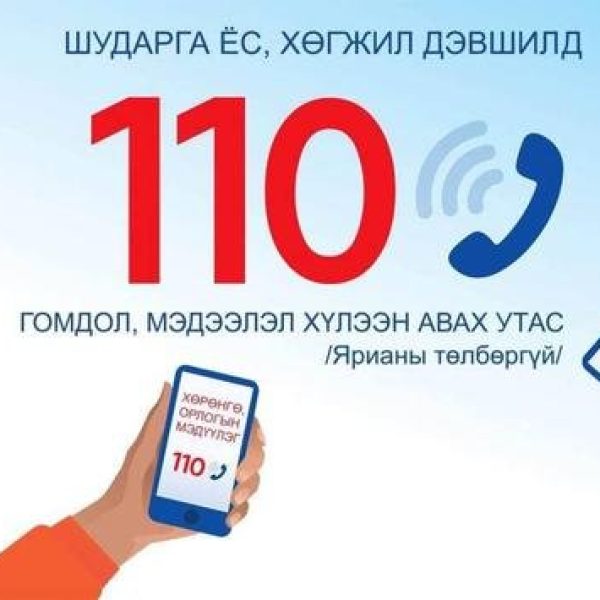 Авлигыг мэдээлэх тусгай дугаар 110