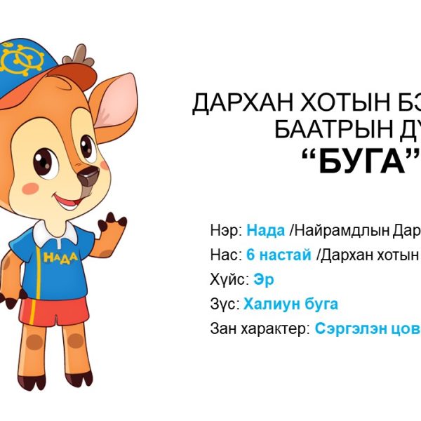 Дархан хотын бэлгэдэл баатрын дүр “БУГА”