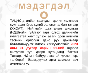 Read more about the article ТАЦНС МЭДЭГДЭЛ