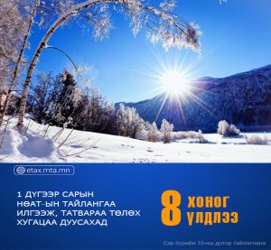 Read more about the article НӨАТ-ЫН ТАЙЛАНГ ДАРАА САРЫН 10-НЫ ДОТОР ТУШААНА.