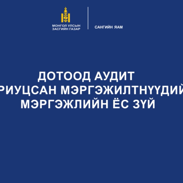 Дотоод аудит хариуцсан мэргэжилтнүүдийн мэргэжлийн ёс зүй