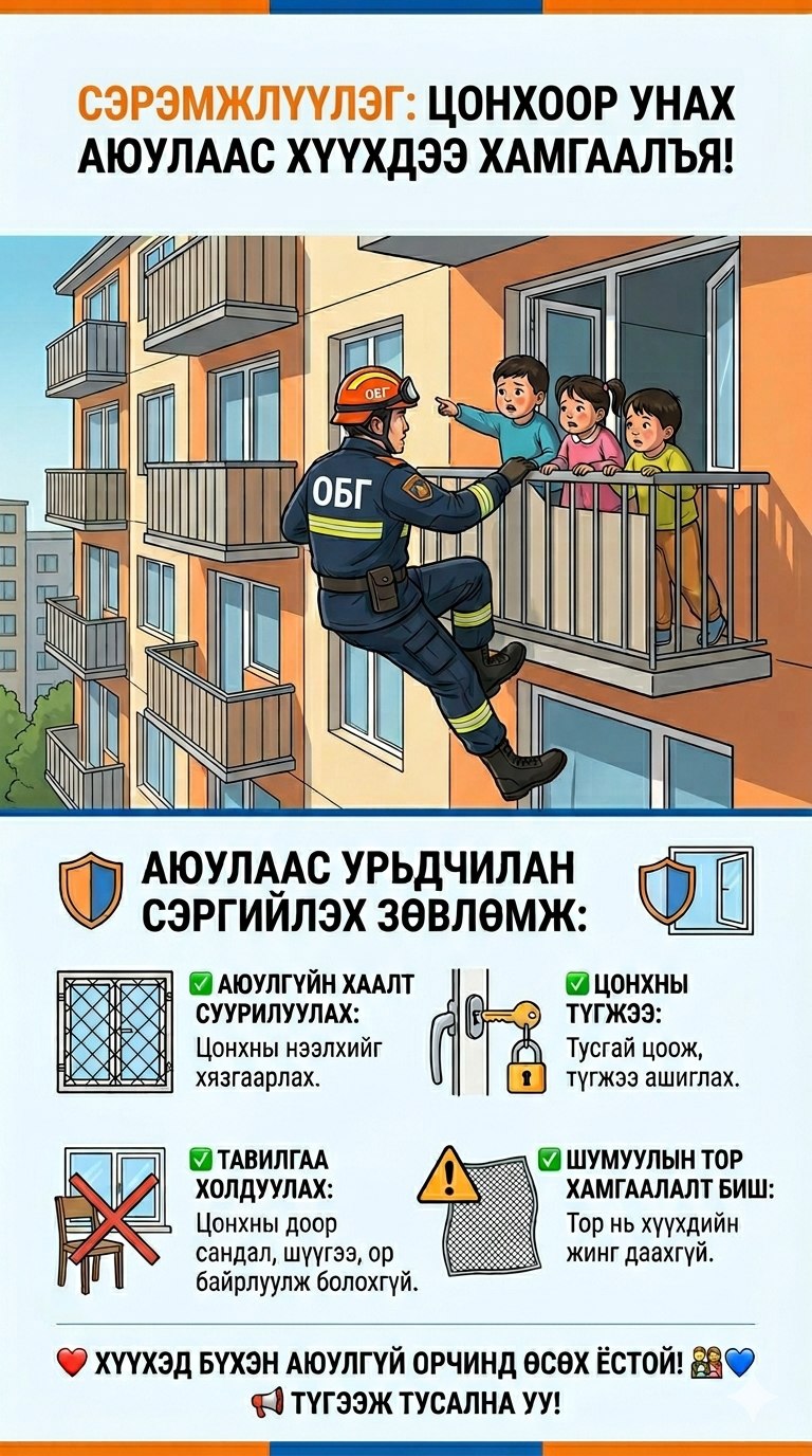 You are currently viewing СЭРЭМЖЛҮҮЛЭГ: ЦОНХООР УНАХ АЮУЛААС ХҮҮХДЭЭ ХАМГААЛЪЯ!